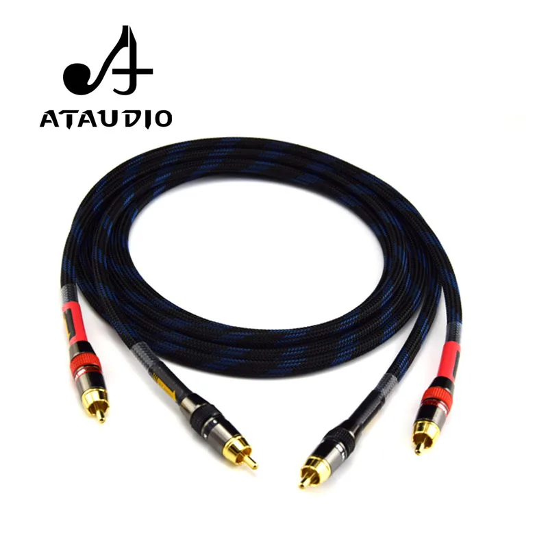 ATAUDIO Hifi RCA Cable High Quality 4N OFC HIFI 2RCA Male to Male Audio Cable