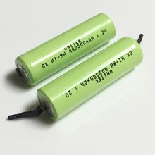 US 2500mah 1,2 V AA Аккумуляторная батарея 2A Ni-MH ячейка с вкладками для Электробритва Philips Braun зубная щетка