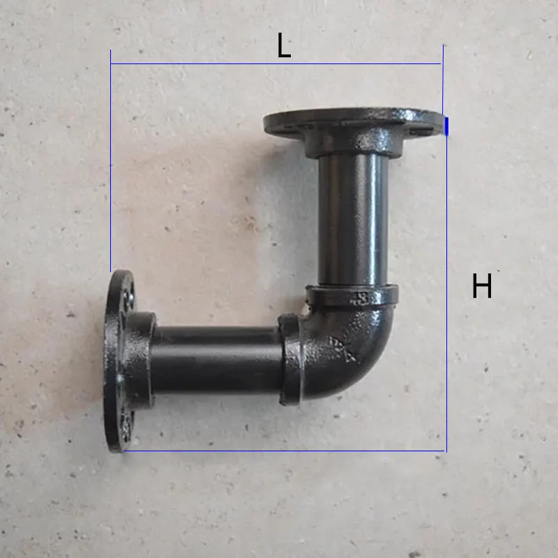 Черный настенный кронштейн DN15 гладить трубы кронштейна промышленности Стиль полки 1 шт./лот