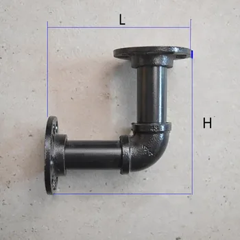 

Black Wall Bracket DN15 Iron Pipe Bracket Industry Style Shelf Bracket 1pcs/Lot Free Shipping
