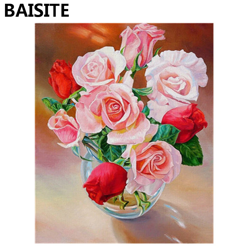 

BAISITE DIY Acrylic Painting By Numbers Hand Painted Canvas Modern Wall Picture For Living Room Home Decor Wall Art