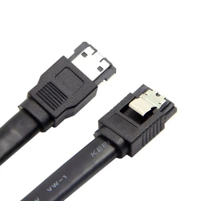 Cable de disco duro externo 3Gbps negro eSATA II a SATA 7-p, blindado, 0,5 m, 1M, 3 pies Cable de disco duro externo 3Gbps negro eSATA II a SATA 7-p, blindado, 0,5 m, 1M, 3 pies