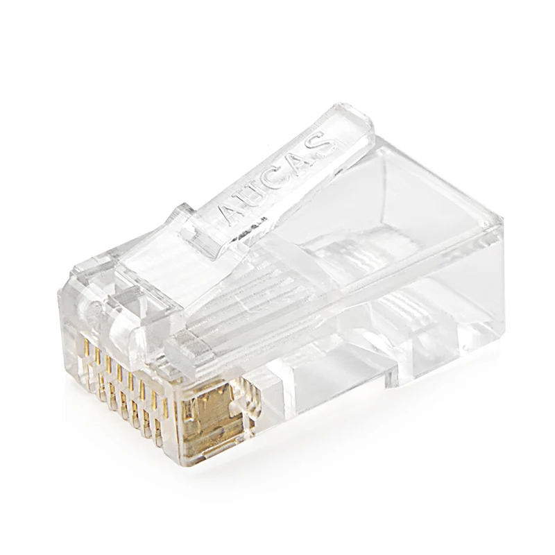 Aucas RJ45 Connector Modular Ethernet Cable Head Plug Cat5E Connector Gold-plated Unshielded Network 8P8C RJ45 Connector Aucas RJ45 Connector Modular Ethernet Cable Head Plug Cat5E Connector Gold-plated Unshielded Network 8P8C RJ45 Connector
