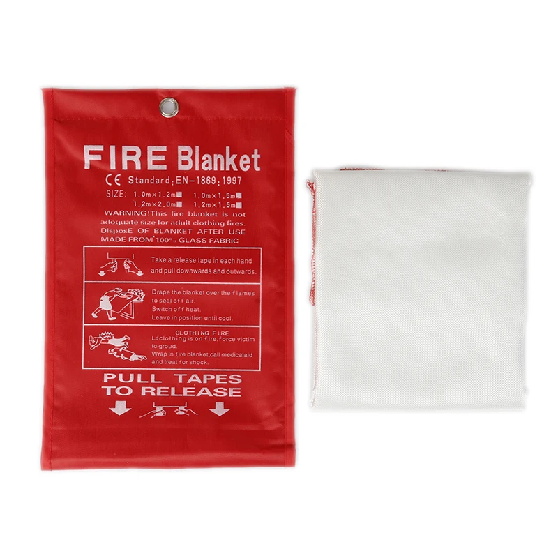 1M X 1M Fire Blanket Fiberglass Fire Flame Retardant Emergency Survival White Fire Shelter Safety Cover Fire Emergency Blanket kidde smoke and carbon monoxide detector