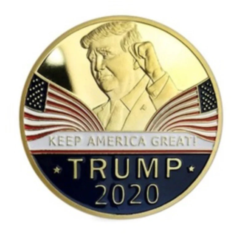 Trump держать Америку большой позолоченный памятный Монетный уплотнитель, президент Соединенных Штатов позолоченные монеты bz - Цвет: Золотой