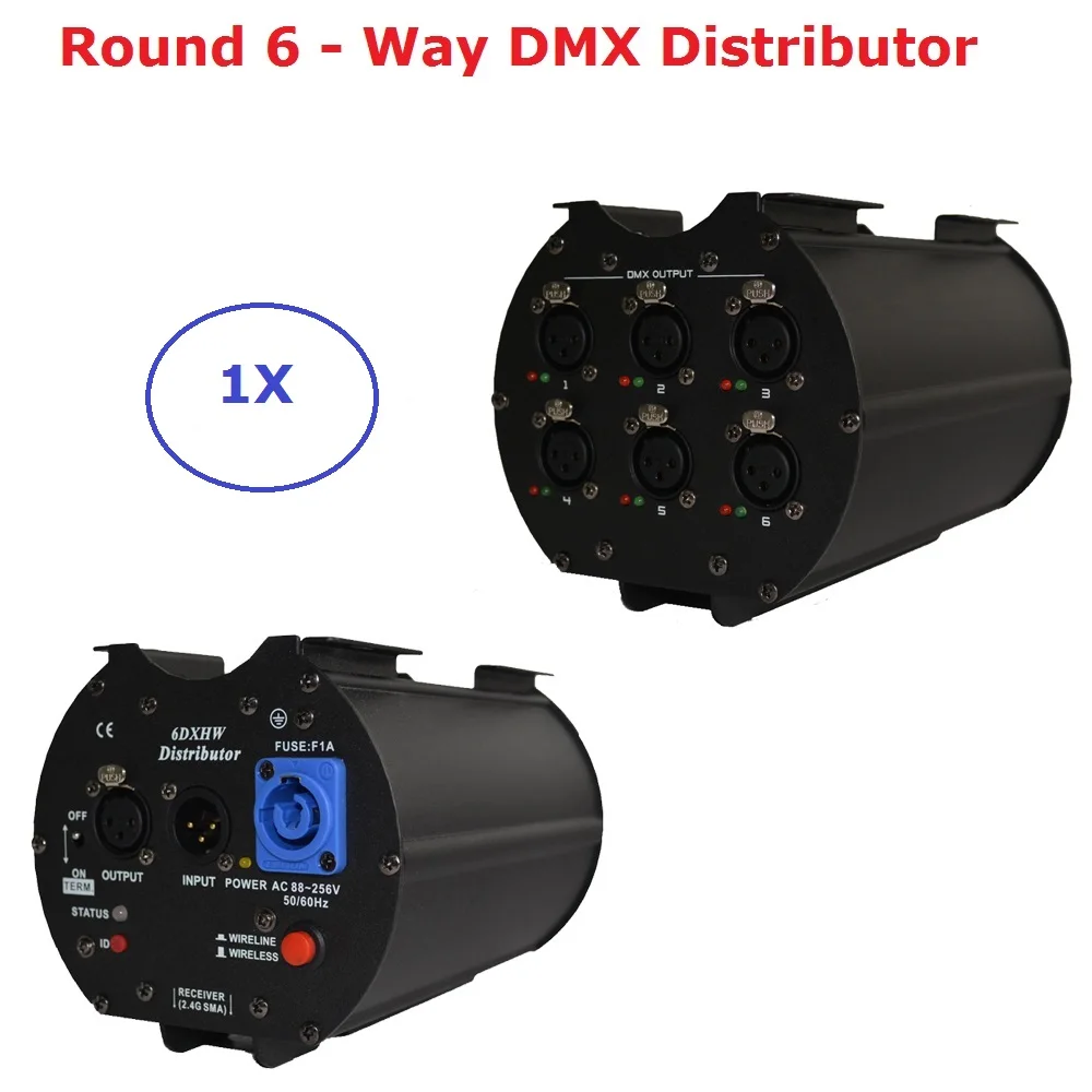 Диджейский светильник 6 DXHW DMX Way Дистрибьютор с оригинальным XLR модулем сплиттер