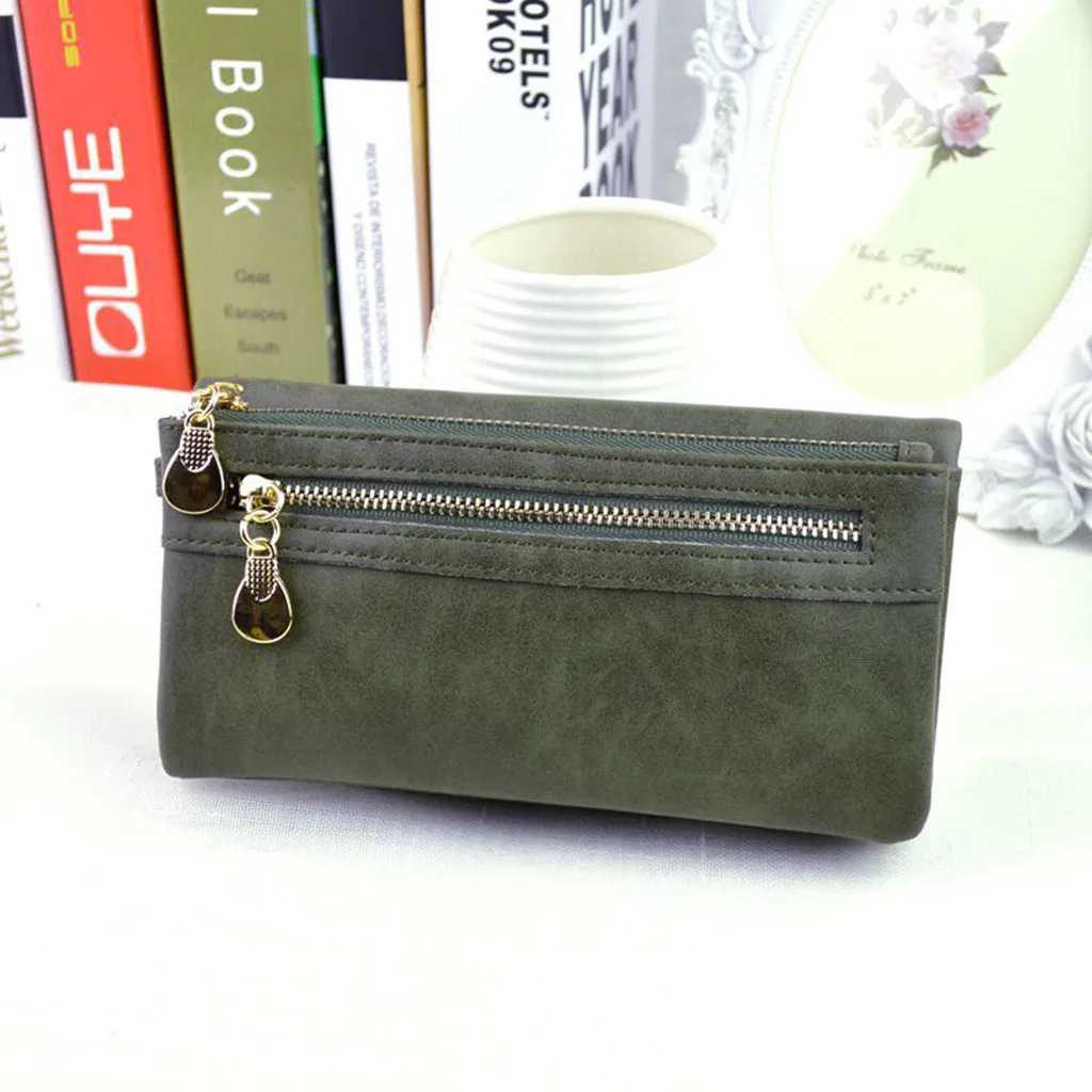 Army Green Aelicy кошелек женский многофункциональный модный длинный кошелек дизайнерский кошелек для мобильного телефона кошелек для монет женский кошелек из искусственной кожи высокое качество - Цвет: Army Green