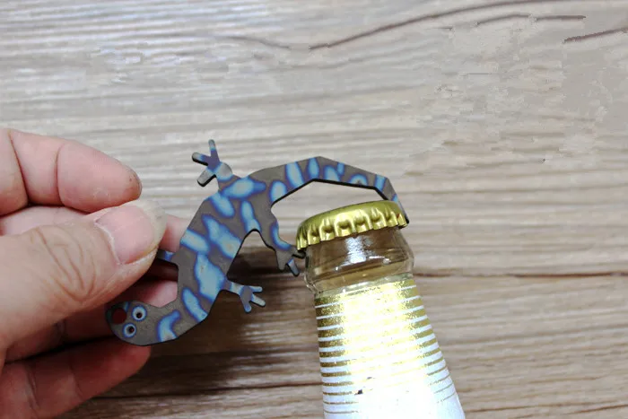 1 шт. титановый сплав Gecko Открывалка для бутылок Самозащита брелок для ключей кулон Открытый Отдых EDC карманный многофункциональный инструмент