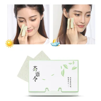 

100sheets/pack Tissue Papers Green Tea Smell Makeup Cleansing Oil Absorbing Face Paper Absorb Blotting Facial Cleanser Face Tool