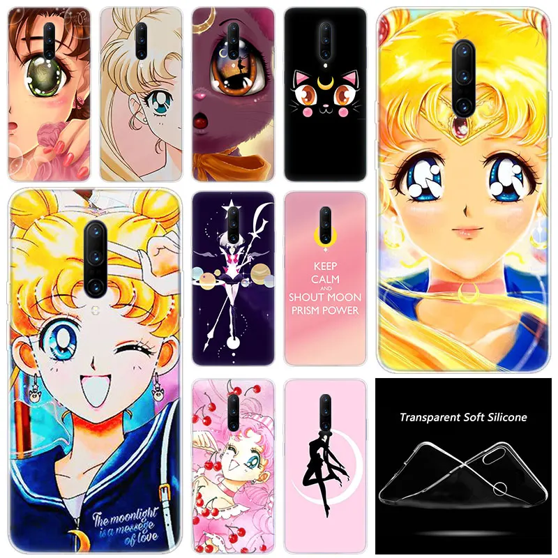 

Hot Anime sailor moon cute Fashion Transparent Silicone TPU Soft Phone Case for OnePlus 7 Pro 5G 6 6T 5 5T 3 3T Cover Coque