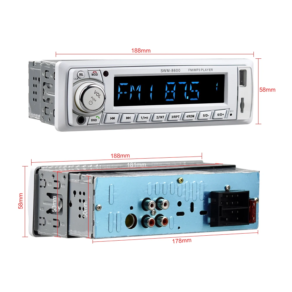 Podofo Авторадио 1 Din автомагнитола 12 В аудио стерео Bluetooth MP3 радио плеер fm-радио Coche Autoestereo USB/SD Пульт дистанционного управления