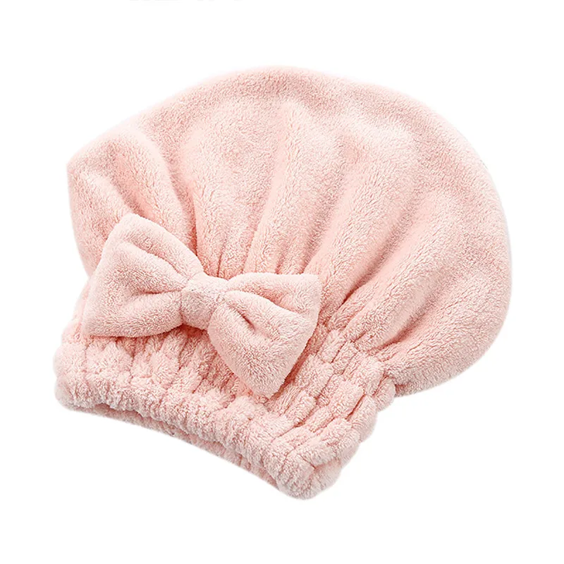 Мультяшная шапочка для душа из микрофибры, тюрбан для волос, шапка для быстрой сушки волос, обернутое полотенце, шапочка для душа для купания, шапка для ванной - Color: Pink 3