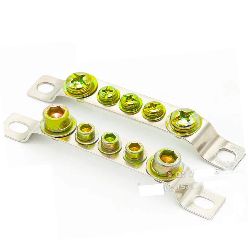 

100pcs ground terminal 5 hole copper strip row terminal copper bar power distribution box terminal ground line Splice