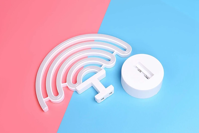 Cute Rainbow Neon Light Signs LED Rainbow Decor Light for Girls Bedroom Neon Lamp Wall Decor Christmas Gift Party Neon Bulb Tube (12)