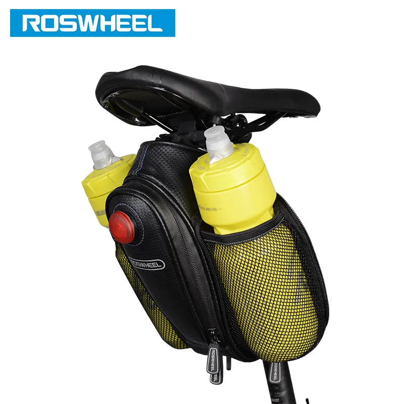 ROSWHEEL велосипедная седельная сумка W/2 для бутылки с водой и светодиодный