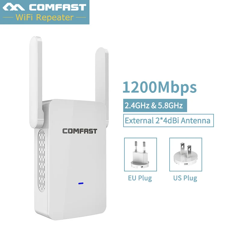 

1200Mbps Wireless WiFi Repeater Extender 802.11AC repitidor wi fi AP Wi Fi Booster WI-FI Signal Range Amplifier 2*4dbi antennas