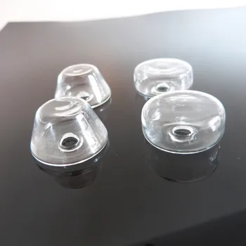 

100pcs 25x13mm hat shape &25x10mm cylider shape clear glass bottle wishing vial for diy ring base findings--style option