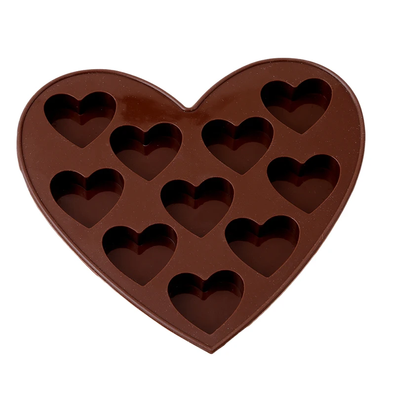 

DIY Silicone chocolate mold 10 small heart shaped silicone cake bakeware molds For Cake Cookies Fondant Candy Silicone DIY Molds