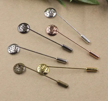 

Mibrow 20pcs/lot Copper Blank Brooch Base Trays With 12mm Tray Gold/Antique Bronze Brooch Lapel Pin Base DIY Jewelry Making