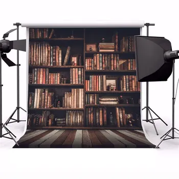 

old books vintage bookshelf retro photography studio background Vinyl cloth High quality Computer print wall photo backdrop