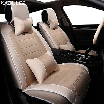 

KADULEE flax car seat cover For ssangyong kyron actyon korando rexton accessories covers for vehicle seats car-styling