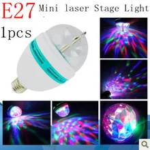 Free shipping 1x RGB Full Color 5w E27 E14 LED Bulb Crystal Auto Rotating Stage Effect DJ Light Bulb Mini laser Stage Light