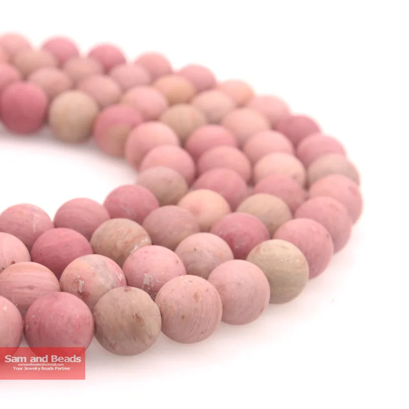 

Natural Stone Grade AAA Dull Polish Matte Rhodonite Round Beads 16" Strand 4 6 8 10 12MM Pick Size For Jewelry Making MRB01