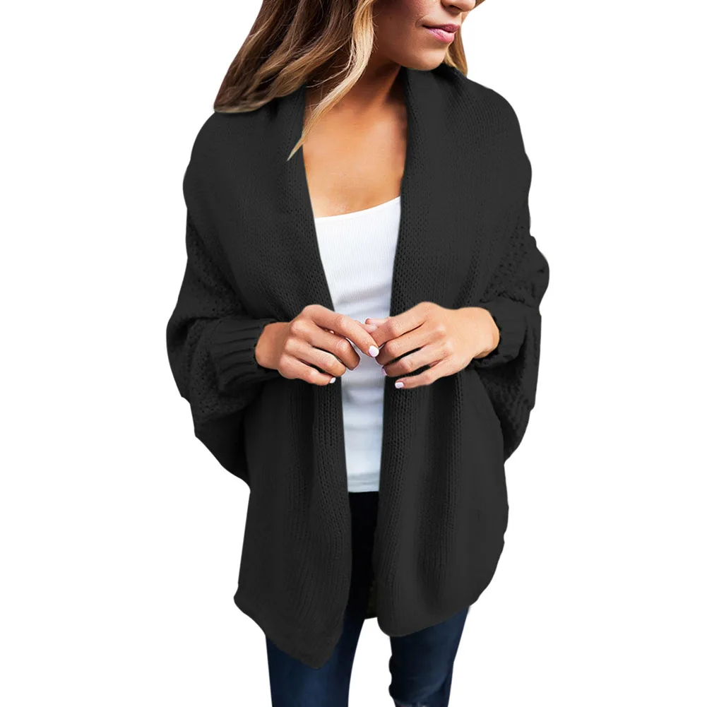 Female Cardigans Big size Knit Cardigan coat Korean Long Sleeved ...