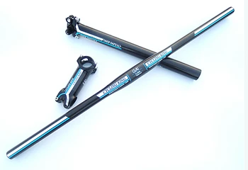 

Specials! 100% Original cycling king c-k blue MTB bar set Bicycle Stem+ Carbon seatpost tube + Flat or Riser Mountain Bike Bar
