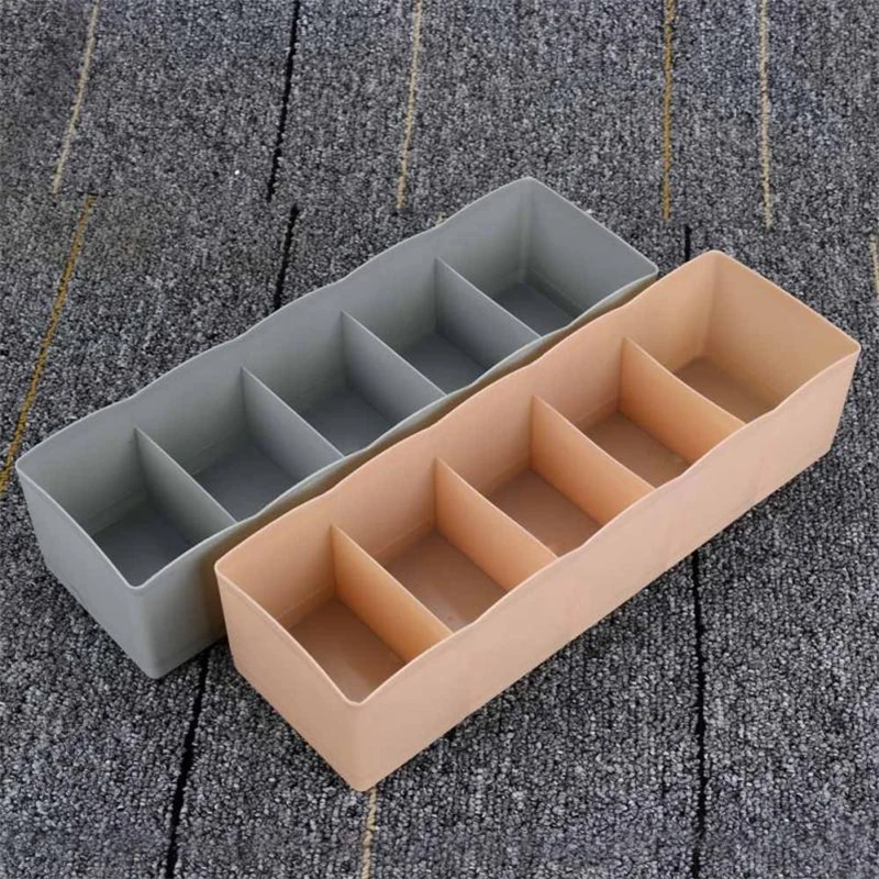 2018 new Fashion  5 Cells Plastic Organizer Storage Box Tie Bra Socks Drawer Cosmetic Divider Tidy Hot selling good qualityC020822