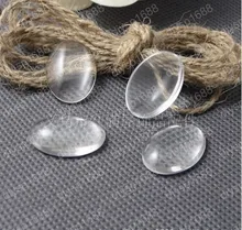 Wholesale DIY 14*10mm Clear Transparent Domed Oval Flatback Crystal Magnifying Glass Cabochon Fit Cameo Settings 100pcs A1701