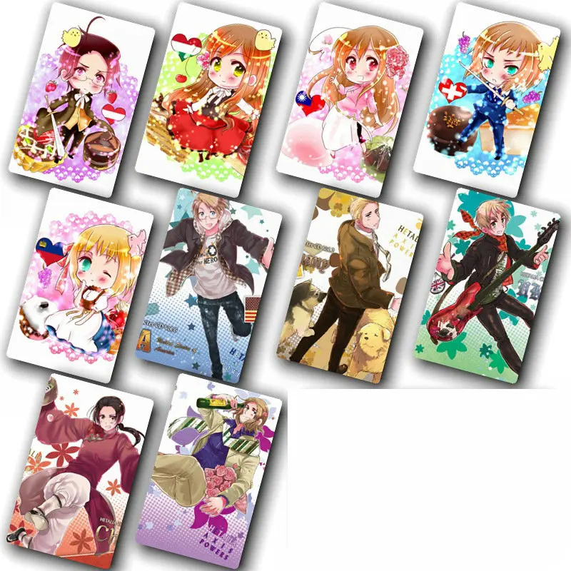 Hetalia Axis Powers APH Sticker 100pcs Different Style Anime Stickers Bus ID Waterproof Card Stikers Classic Toys