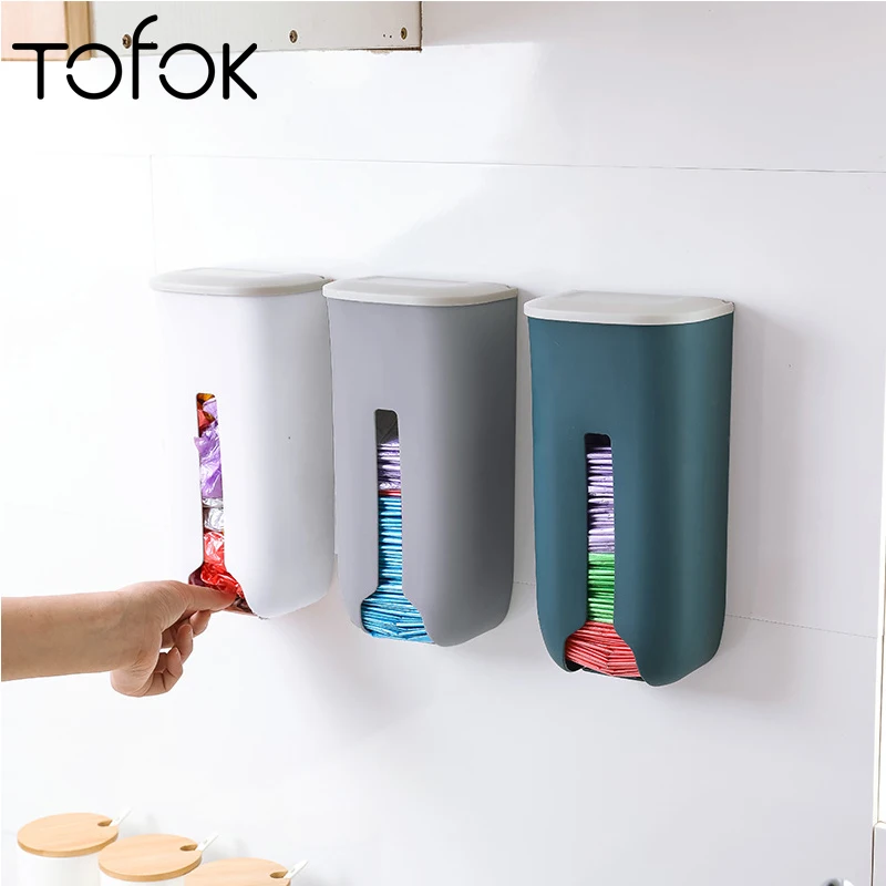 

Tofok Plastic Bags Storage Box Organizer Removable Wall Hanging Garbage Bags Collection Box Kitchen Case Housekeeping Container