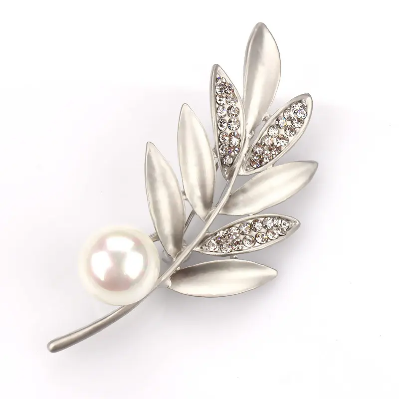 

WEIMANJINGDIAN Brand Fashion Crystal Leaf Brooch Pins in Assorted