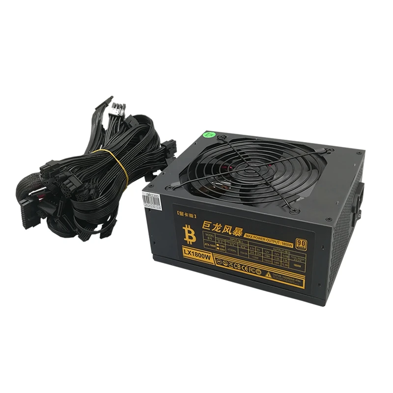 PC الخادم مينر وحدات امدادات الطاقة 1800 W الكمبيوتر ATX PSU Ethereum تعدين البيتكوين آلة ل RX 470 480 570 1060 6 فيديو بطاقة