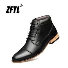 ZFTL New Men Martin boots Handmade men shoes Genuine Leather Men Ankle boots Lace-up male casual high-top boots big size 004 цена ZFTL New Men Martin boots Handmade men shoes Genuine Leather Men Ankle boots Lace-up male casual high-top boots big size 004 цены онлайн