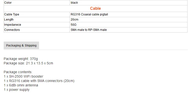 SH2500P сразу фабрика 2.5 Вт 2.4 ГГц 34dBm Wi-Fi усилитель сигнала