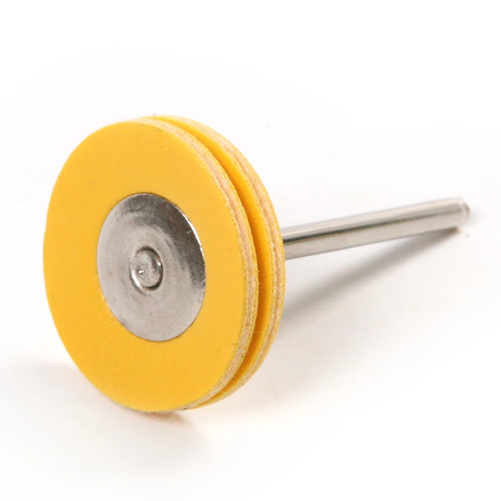 10Pcs Diameter 25mm Mini T Type Yellow leather Polishing Brush Buffing