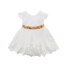 Летнее Детское платье для маленьких девочек с цветочным кружевом и блестками на спине, украшенное бантом; нарядные вечерние платья принцессы с фатиновой юбкой-пачкой