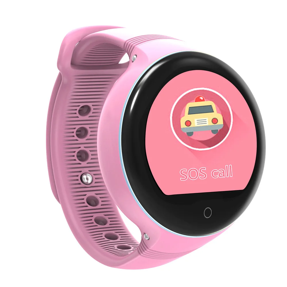 3D сенсорный HD экран умные детские часы видео камера телефон кольцо gps позиционирование круглый экран SOS Удаленный просмотр Детские умные часы - Цвет: Розовый