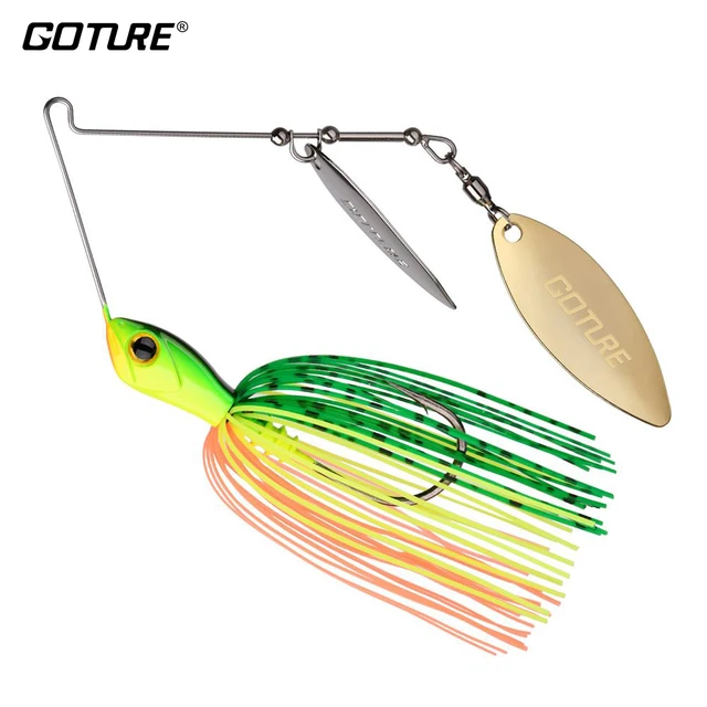 Goture New Spinnerbait Fishing Lure Metal Spoon Bass Buzzbait with