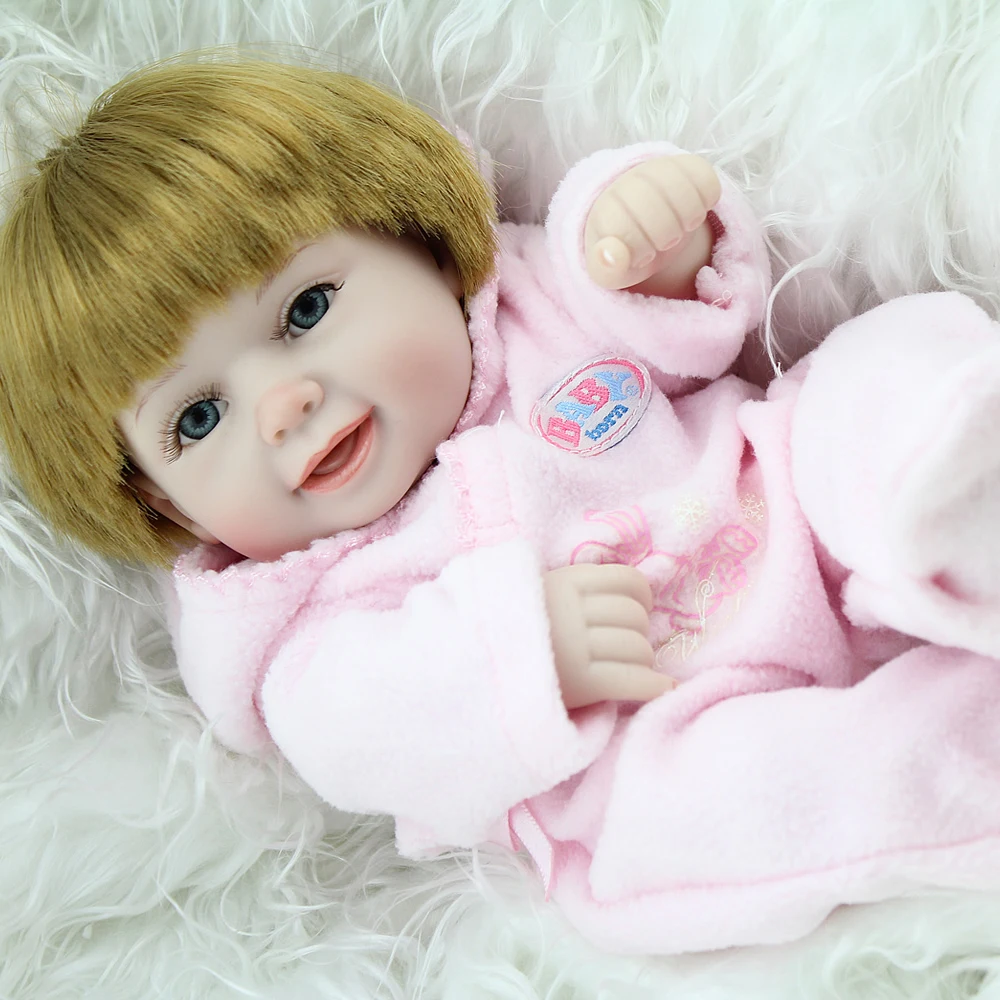 NPKDOLL кукла мини 10 дюймов полный Силиконовый Reborn Baby Dolls подарки для девочек в возрасте 1 год прямые волосы для девочек игрушки Акция