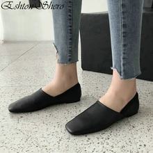 EshtonShero/Женская обувь; женская обувь на плоской подошве; Цвет Черный; острый носок; квадратный носок; слипоны; белые женские свадебные туфли-лодочки; Размеры 3-10
