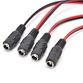 

Hot 4Pcs/lot Male + Female DC Power Socket Jack Plug Connector Cable Wire 12V PVC Jacket 5.5x2.1mm
