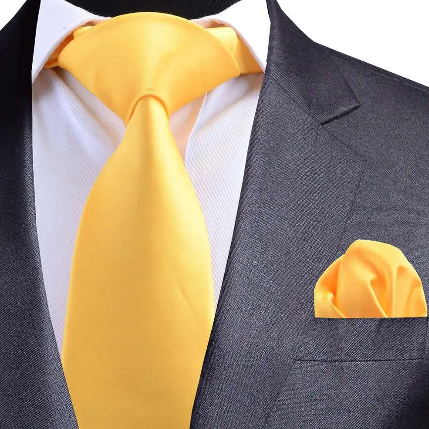 GUSLESON солидный формальный галстук водонепроницаемый галстук Карманный квадратный набор бизнес Свадебный Классический Мужской Шелковый галстук 8 см корбаты Мода - Цвет: 03