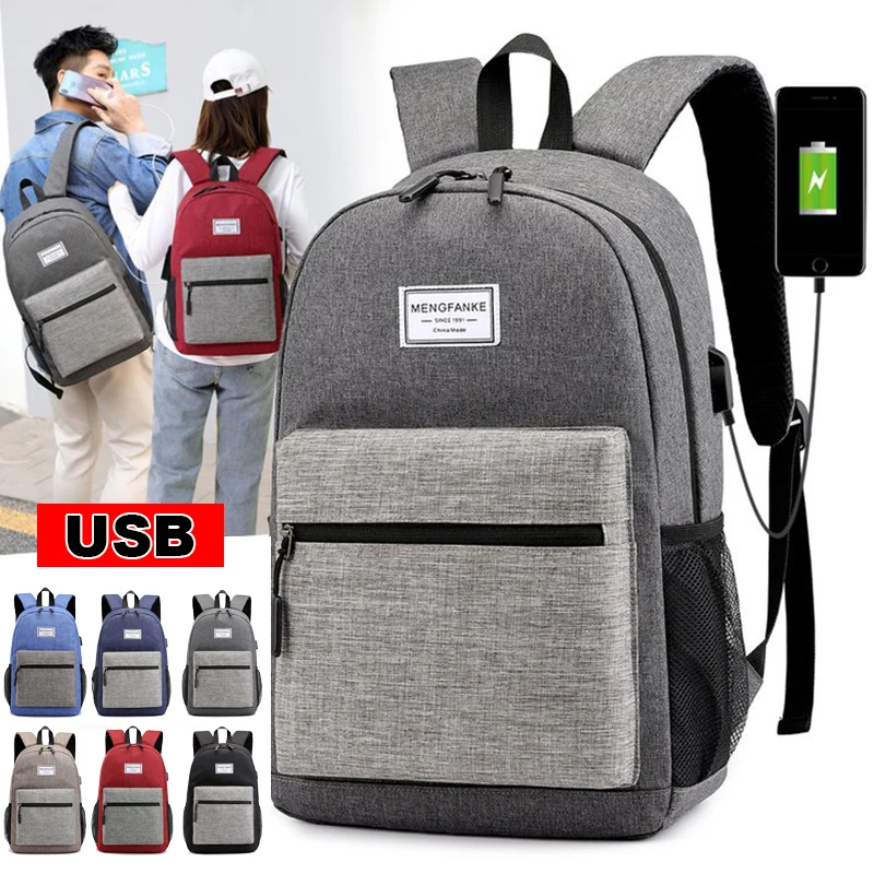 

2019Men Laptop Backpack School Bags for Teenager Boy Girls Student Usb Charging Multi-purpose Traveling Canvas Backpack rucksack