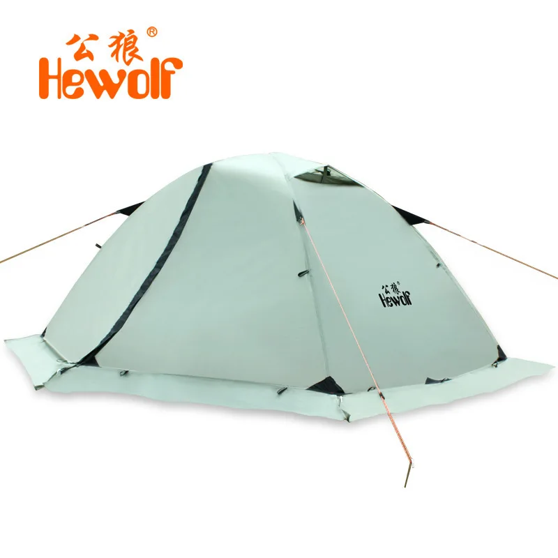 Hewolf Super Strong Double Layer Aluminum Pole 2 Person Waterproof Ultralight Tent with Snow Skirt/4season Better Use In Winter