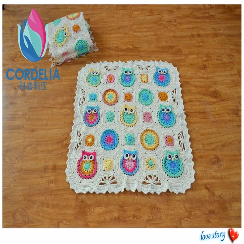 16 New Arrival 100 Natural Cotton Crochet Vintage Chic Lovely Owl Blanket For Baby Use Cotton Thread Cushion With Colored Blanket For Baby Owl Blanketblanket Blanket Aliexpress