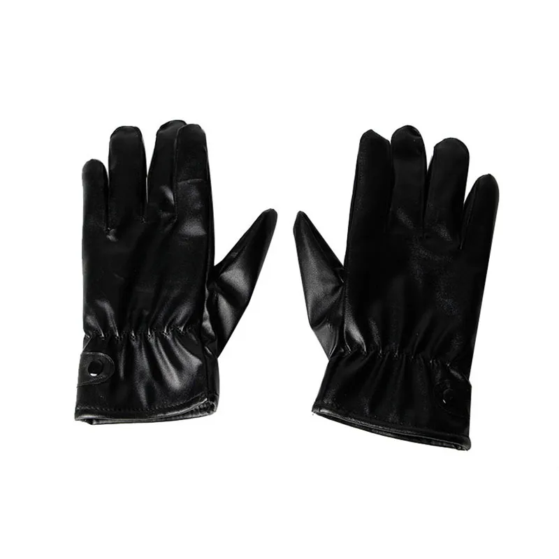 Черные мужские и женские зимние кожаные мотоциклетные перчатки с полным пальцем функция касания экрана теплые перчатки
