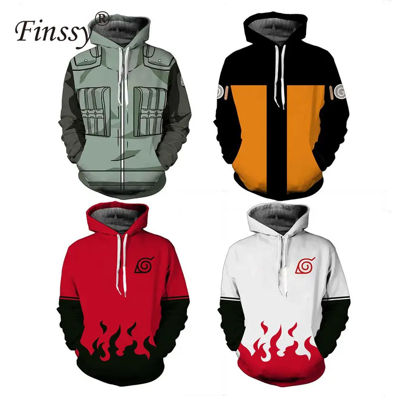 

3D Anime Naruto Cosplay Costumes for Men Yondaime Hokage Namikaze Minato Hatake Kakashi Coat Sweatshirt Hoodies